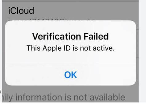 چرا اپل آیدی من نات اکتیو شد your Apple ID is not active 