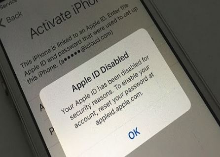دیسیبل شدن اپل ایدی یا APPLEID HAS BEEN DISABLE